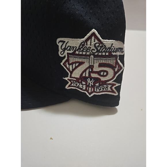 New York Yankees Logo Mitchell & Ness MLB Blue Cooperstown Fitted Hat Size 7 3/4 - Picture 2 of 10